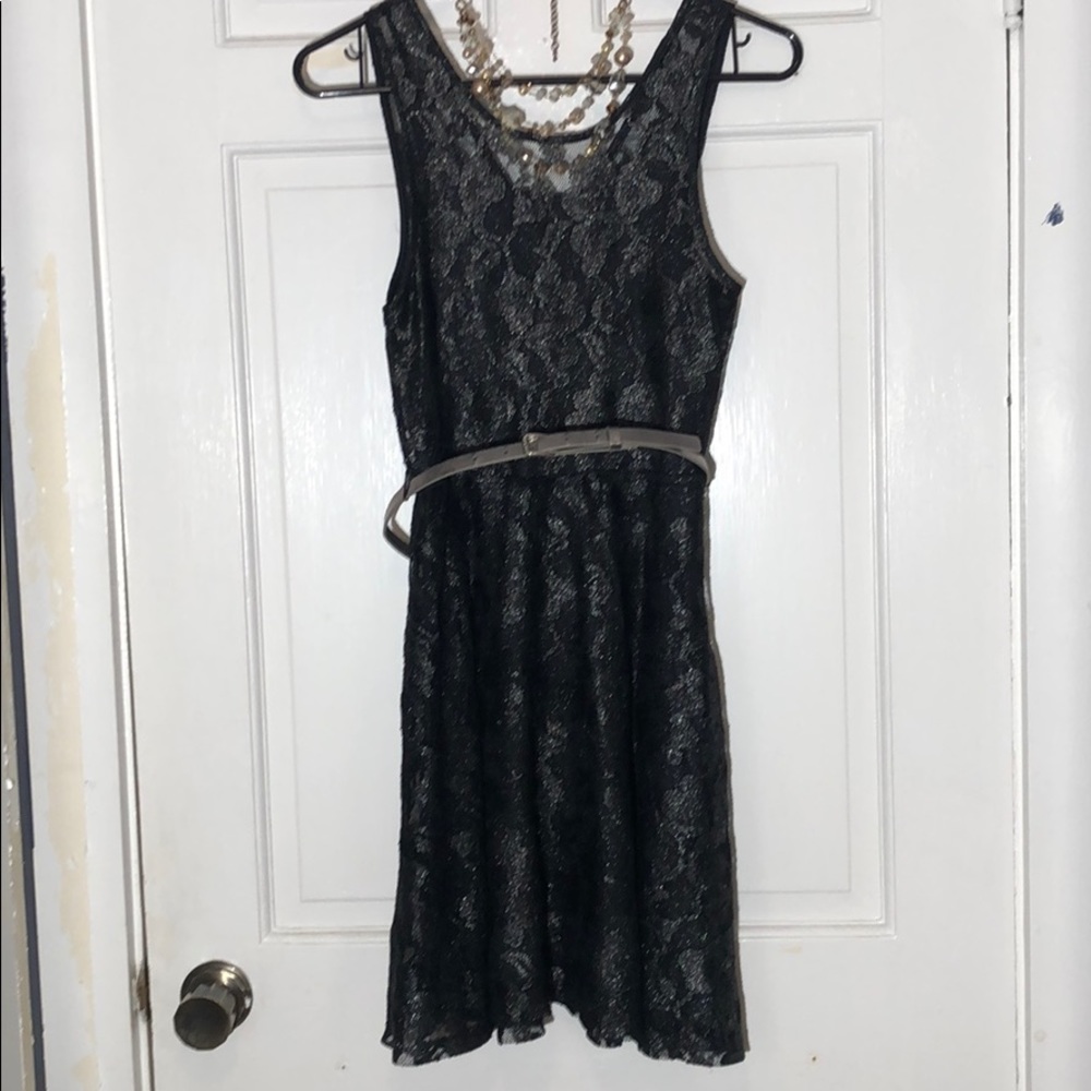• EUC • Black Sparkle Lace Dress • XS